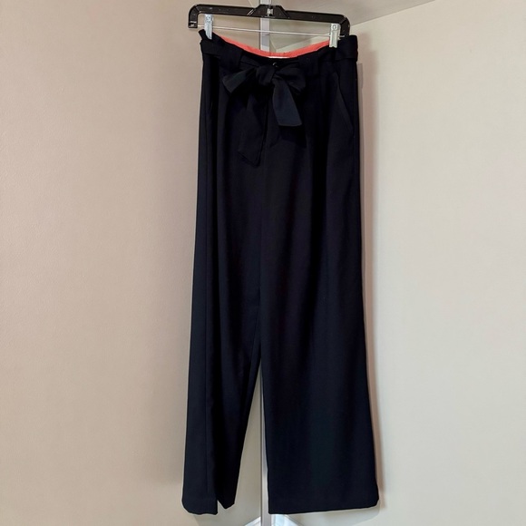 Women’s size 4 Elevenses Black Wide Leg Trouser Tie Belt Anthropologie - Picture 7 of 7